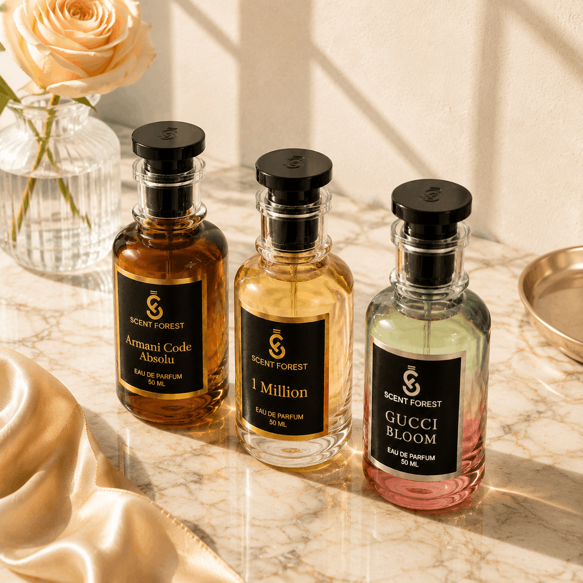 ARMANI CODE ABSOLU, 1 MILLION, GUCCI BLOOM
